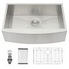 Lordear 18 Gauge Farmhouse Sink Kitchen Sink Apron Front Single Bowl Stainless Steel Sink